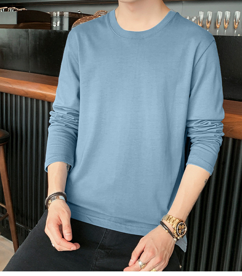 2023打底衫男士圆领套头时尚卫衣男生上衣韩版长袖T恤百搭简约男详情29