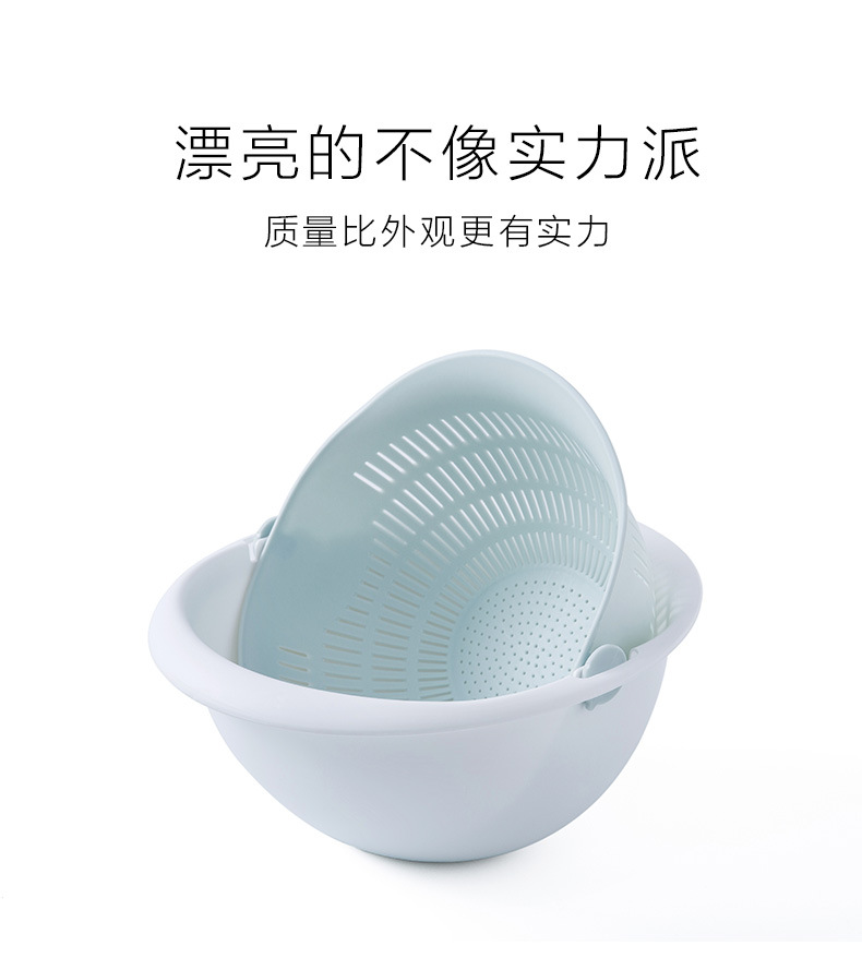 塑料厨房用品旋转双层沥水篮厂家直销水果篮洗菜篮沥水篮详情2