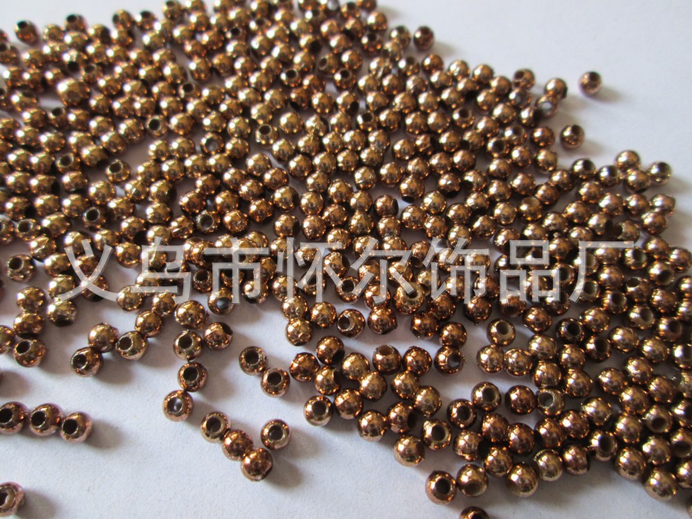 CCB电镀大孔珠 吊孔 塑料珠子合金配件 异形花 五角星 桃心珠子详情36