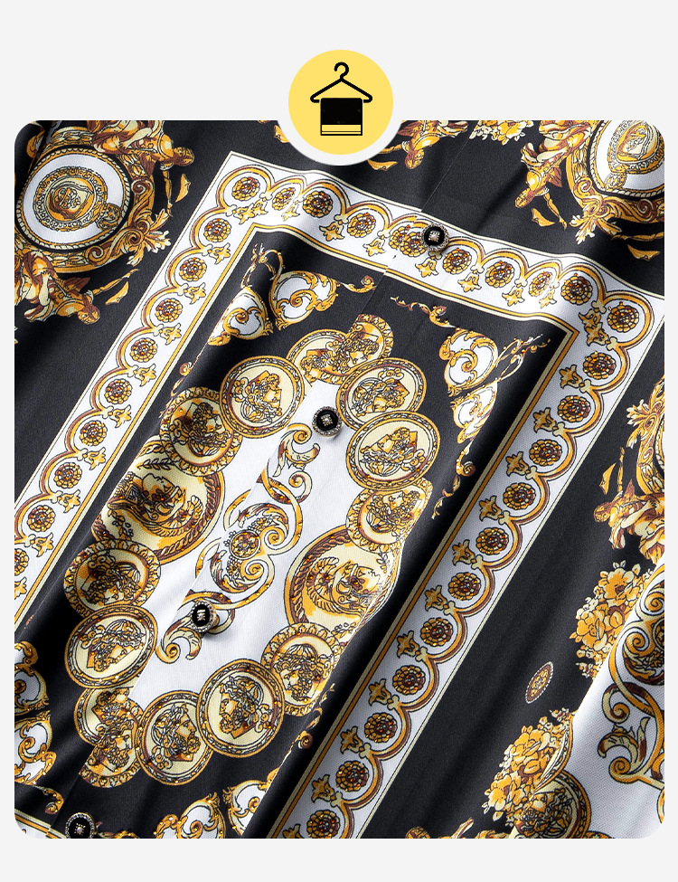 春夏季男式衬衫免烫透气衬衣港风印花长袖男宽松花衬衫男装设计感详情20