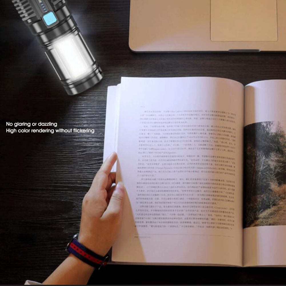 Outdoor flashlight, USB high-power portable lighting lamp, high-endurance patrol lamp, USB strong light outdoor camping lamp pic 7