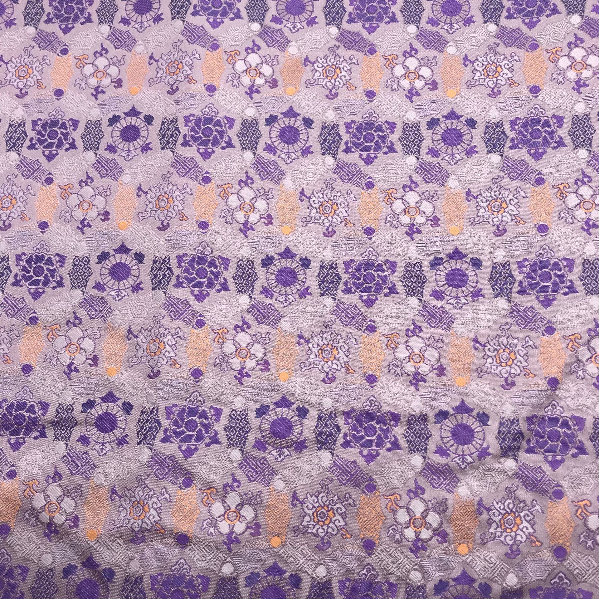 国潮现货色织宋锦中式马甲国风布料八达纹藻井竹叶提花仿宋锦旗袍面料详情27