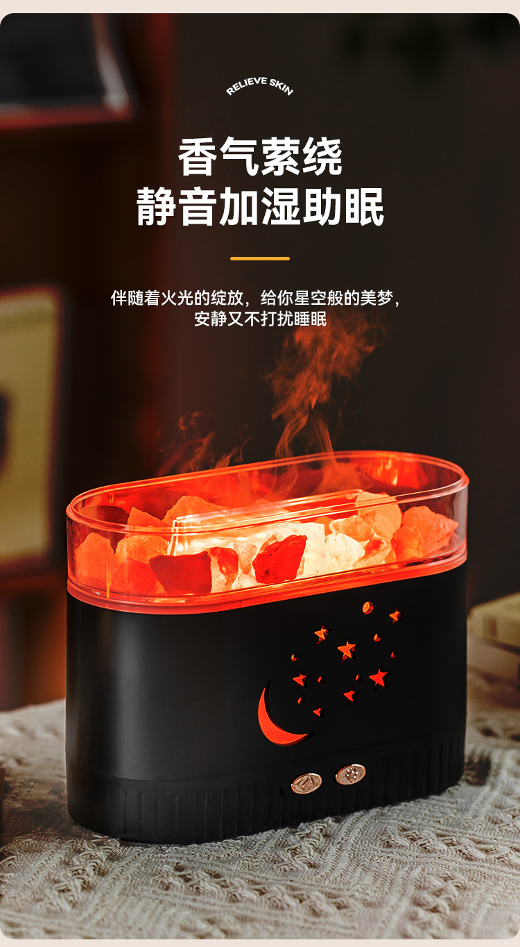 2025新款创意水晶盐香薰机七彩夜灯静音加湿器家用自动喷香香薰机详情8