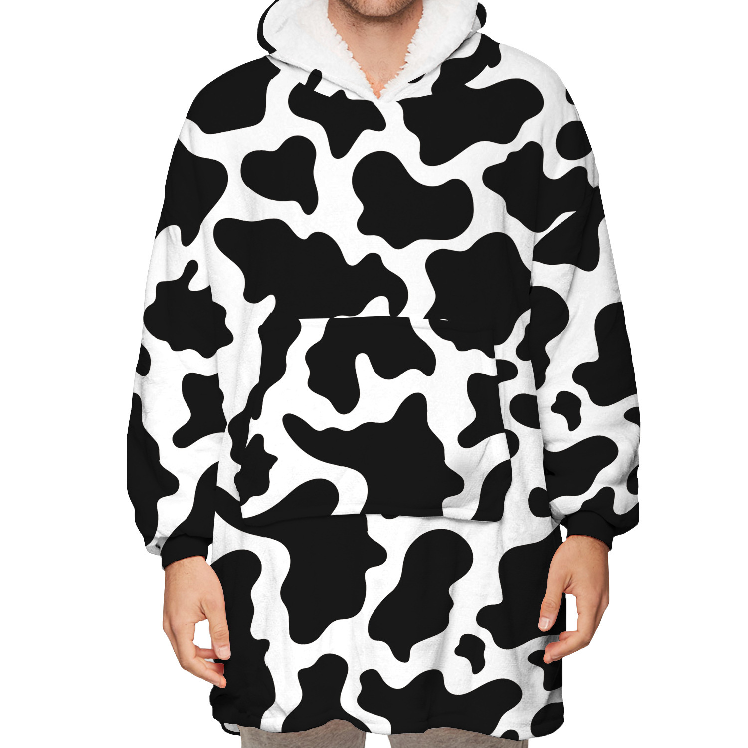 Europa y Estados Unidos comercio exterior ropa de hogar impresión digital 3D otoño invierno navidad caliente flock algodón una pieza padre hijo pijama sudadera pic 9