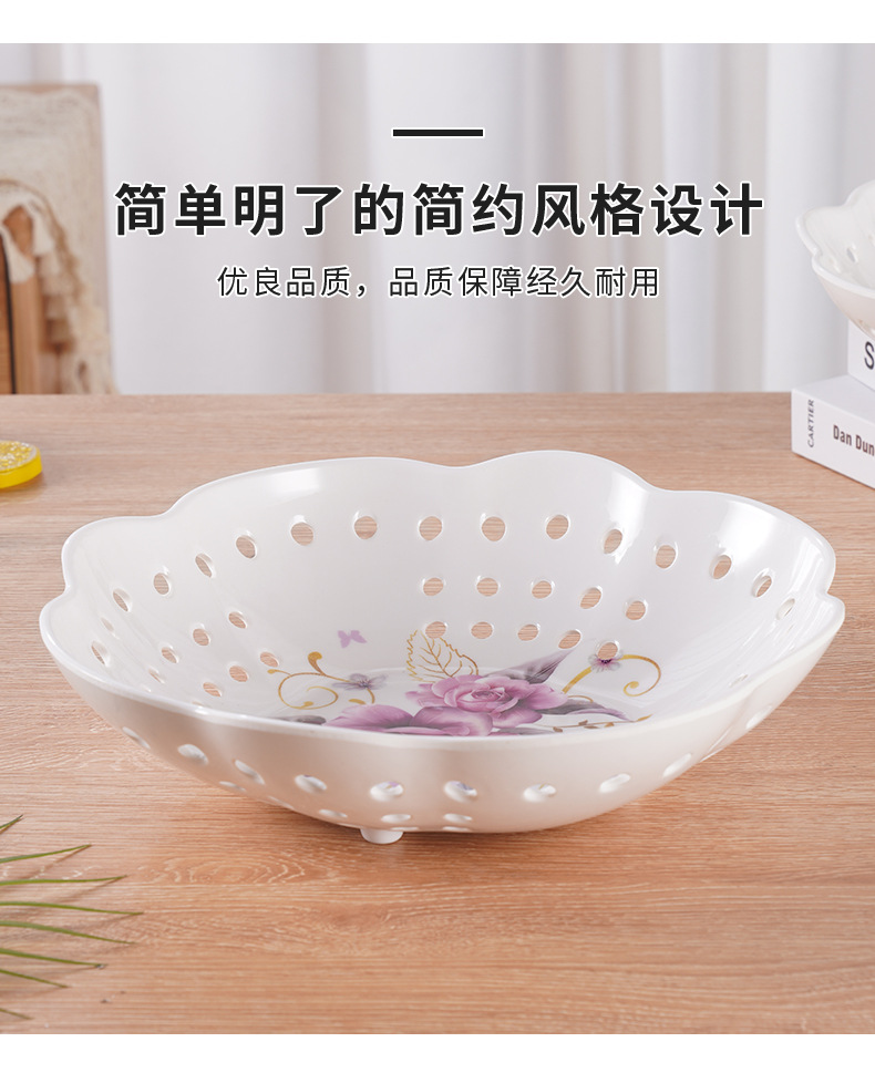 Hollowed-out fruit baskets and fruit plates, melamine imitation porcelain kitchen vegetable baskets, living room kitchen home hollowed-out fruit baskets and fruit plates pic 15
