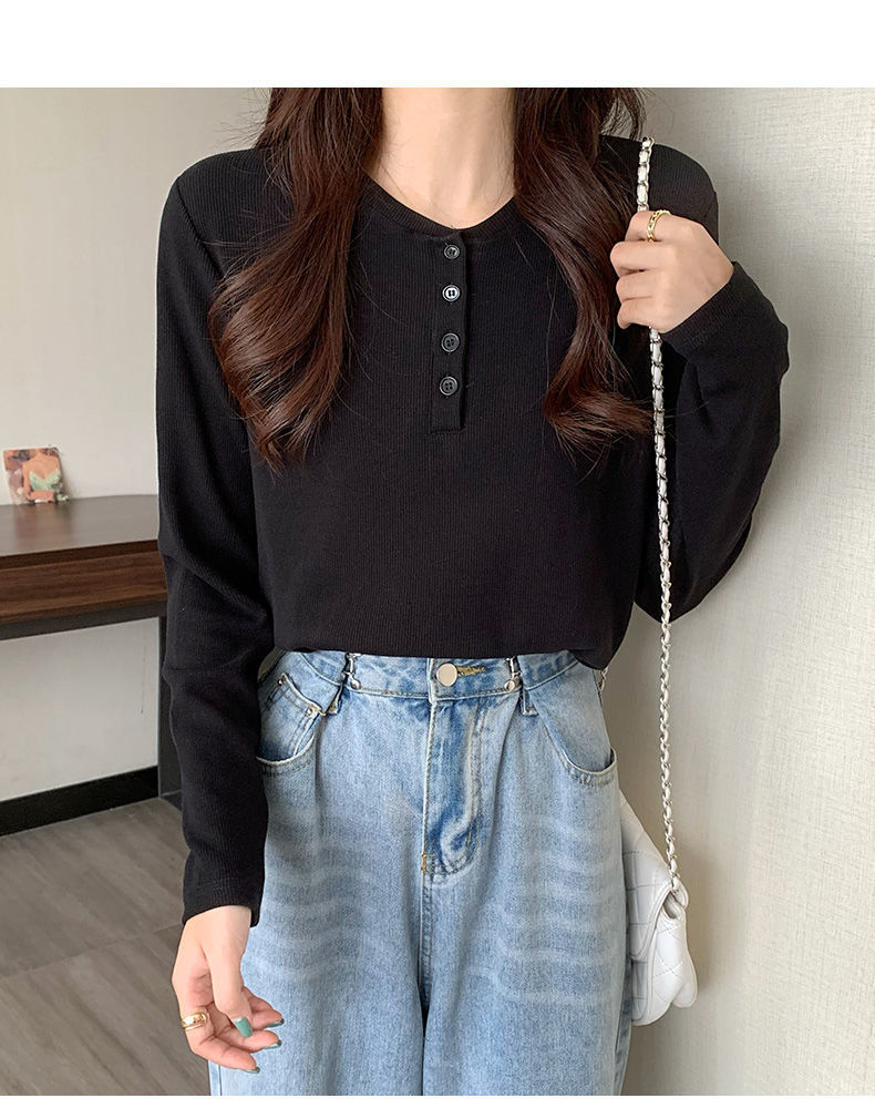 早秋长袖T恤女打底衫春秋内搭上衣小衫新款2022时尚休闲ins女装潮详情9