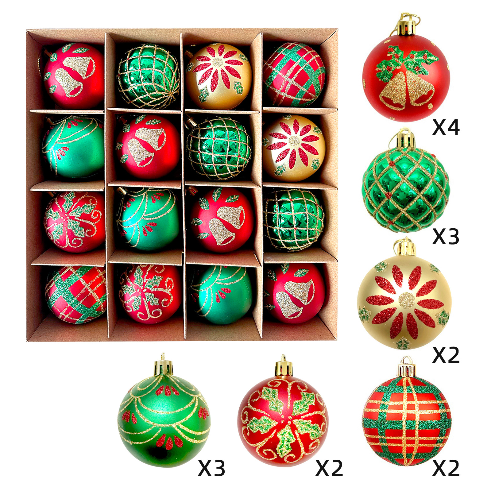 Temu/SHEIN Christmas decorations: Electroplated deer plastic balls, painted Christmas ball sets, Christmas tree pendants pic 23
