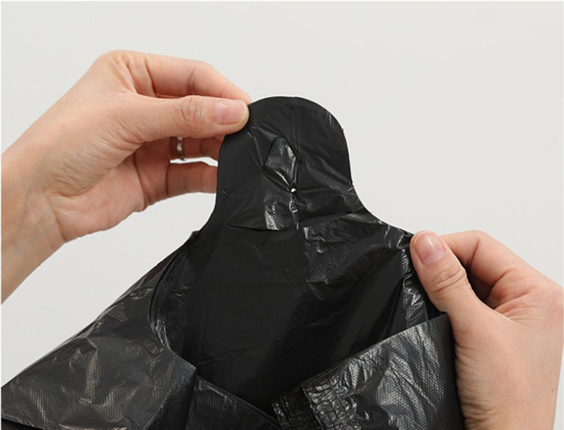 【50个装】垃圾袋家用黑色加厚手提背心式一次性厨房卫生间塑料袋详情8
