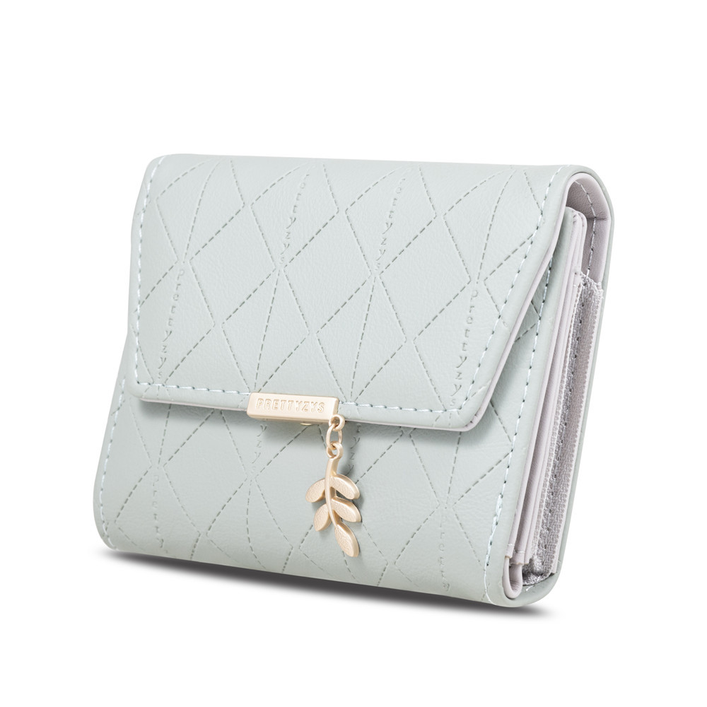 普瑞蒂钱包女新款日韩版小清新折叠搭扣拉链短款钱夹多功能零钱包详情11