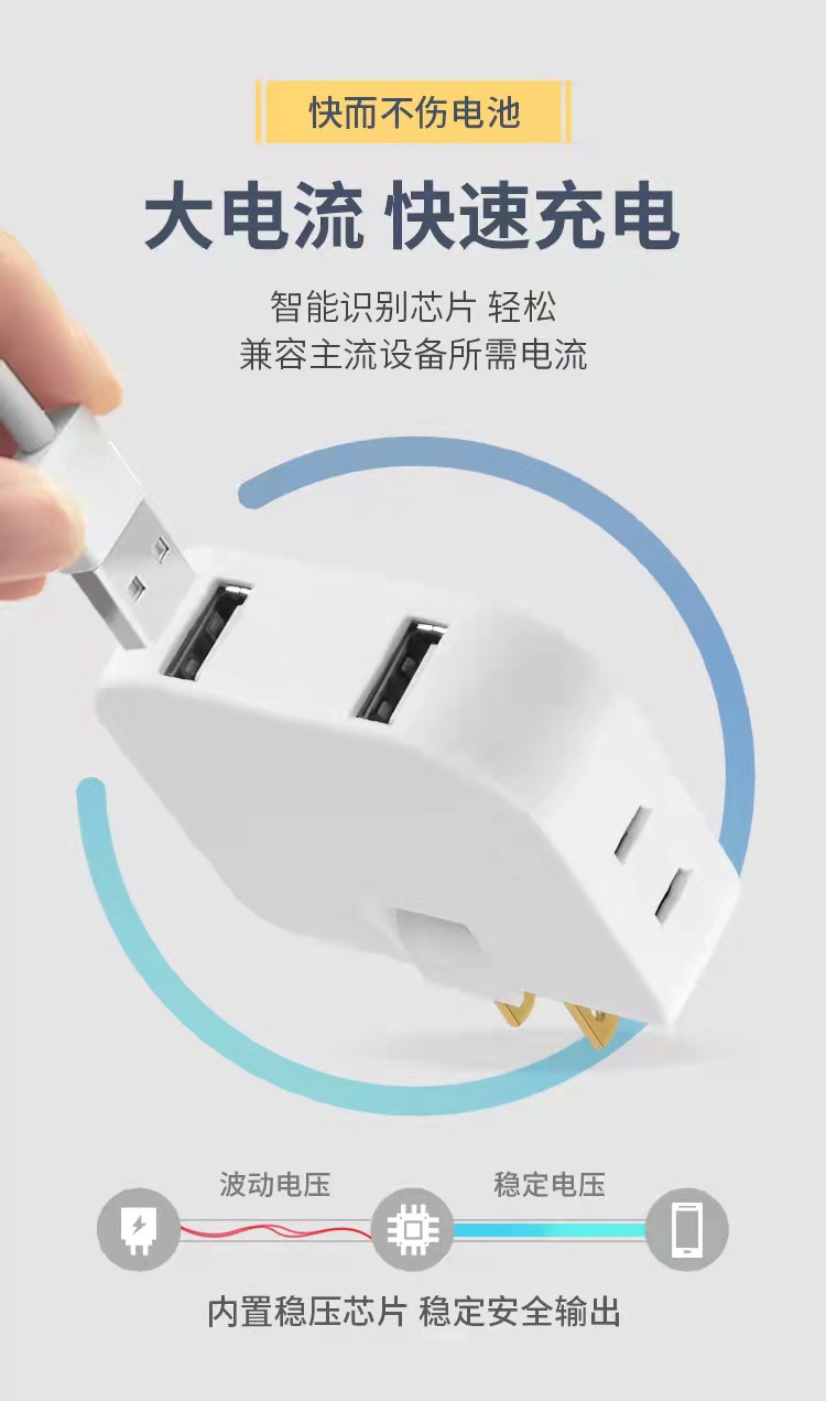 180 rotating socket converter, one turn for three household ultra-thin wall-mounted power conversion plug, US standard socket pic 9