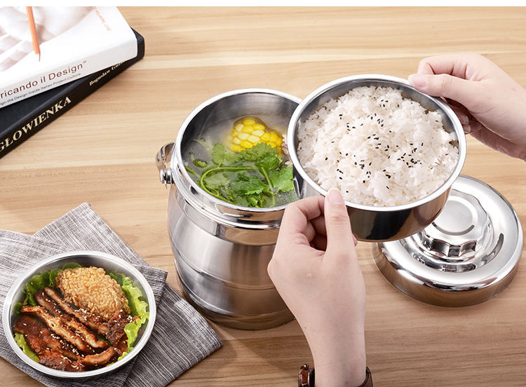 Double-layer stainless steel insulated lunch box, 3-layer insulated pot, student and adult lunch box, insulated bucket, large-capacity lunch bucket pic 11