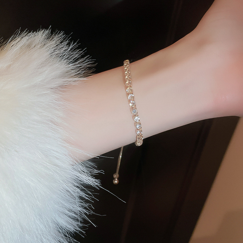 Korean fashion Zircon adjustable bracelet, a light luxury and high-end style bracelet, is unique and versatile, a new type of elegant jewelry pic 47