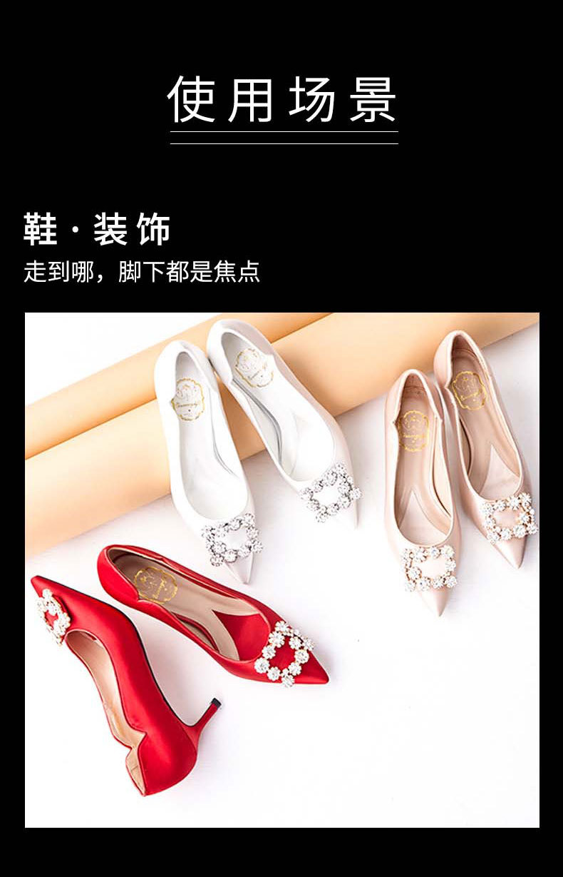 Glass drill, crystal clasp, round satellite claw, drill claw chain, edge with holes, hand-sewn clothing drill, DIY headwear accessories pic 15