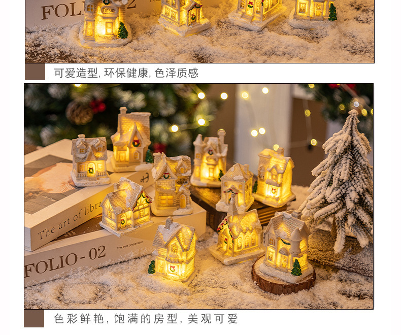 Christmas decorations, Christmas resin small houses, LED illuminated houses, Christmas micro-landscape ornaments, Christmas gifts pic 11