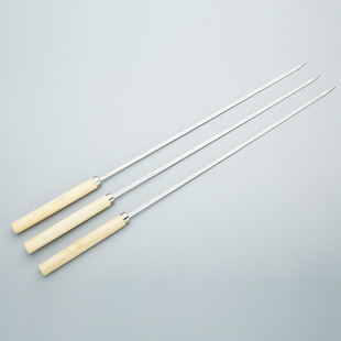 Stainless steel barbecue skewers, barbecue forks, flat skewers, round skewers, barbecue needles with hooks, flat skewers, outdoor barbecue skewers, steel picks, wholesale skewers pic 3