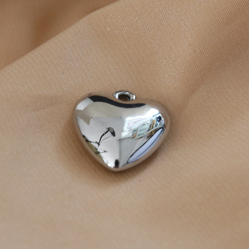 Simple style multi-specification three-dimensional smooth surface heart heart round ball pendant jewelry necklace earrings diy accessory materials pic 23