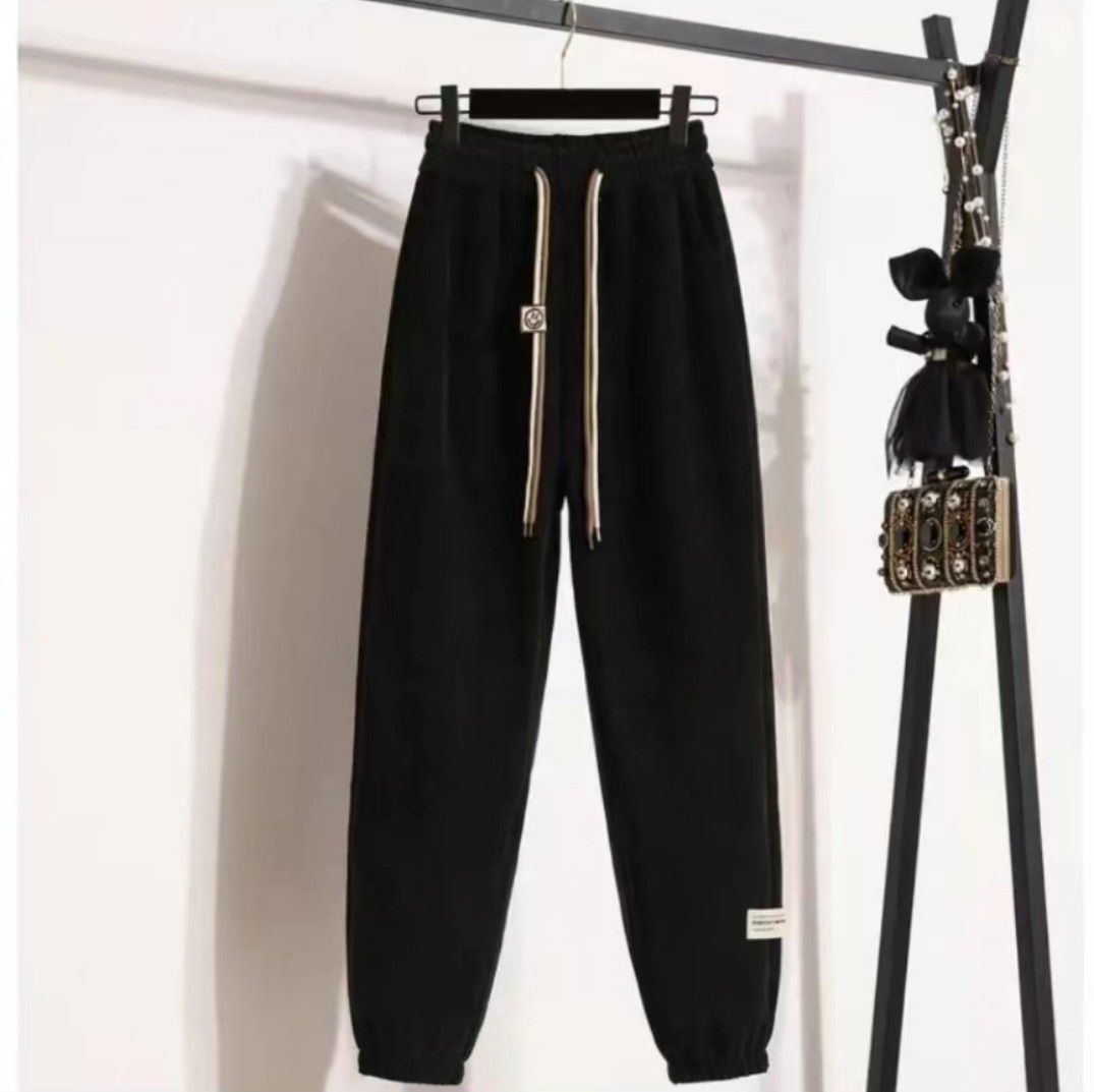 抖快直播春秋季爆款女裤高腰抽绳休闲裤单裤时尚女式卫裤萝卜裤子详情9