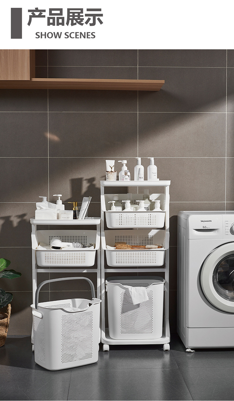 Storage rack, laundry tub, storage basket, dirty clothes basket, lazy corner dirty clothes basket, household bathroom, dirty clothes basket pic 4