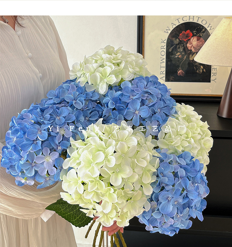 高级单枝3D仿真绣球花假花装饰插花批发钻石绣球婚庆花材摆件客厅详情16