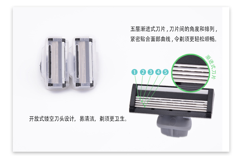 厂家 MAX五层 1+8刀头男士一次性剃须刀可替换刀头刮胡刀剃须套装详情6