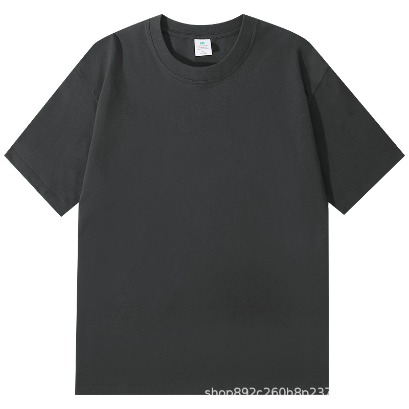 A versatile and casual 250g pure cotton T-shirt for women in summer, featuring a heavy short-sleeved solid white top and loose combed cotton body pic 4