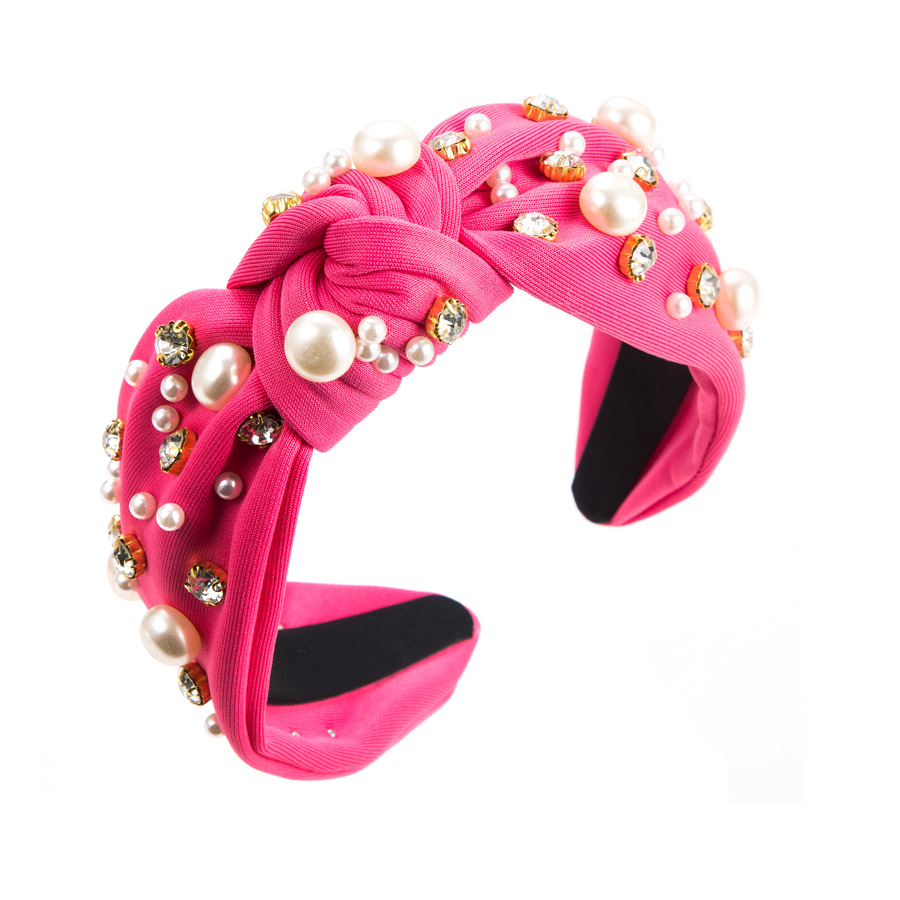 A new wide-edge stud headband with large and small pearls, a Korean-style knotted hair accessory that exudes elegance and pressure pic 29