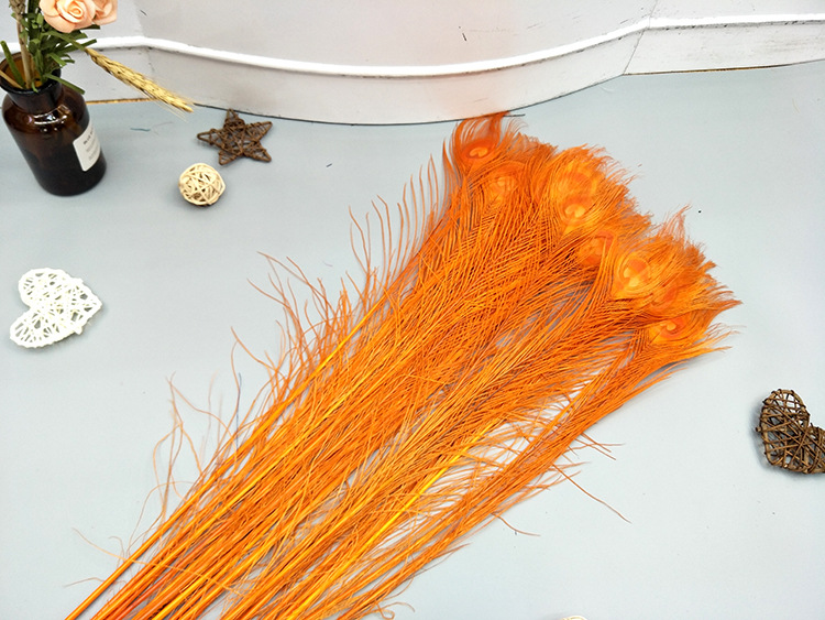 Peacock feather decolorization and dyeing pink props for home decoration and accessory materials peacock feathers pic 24