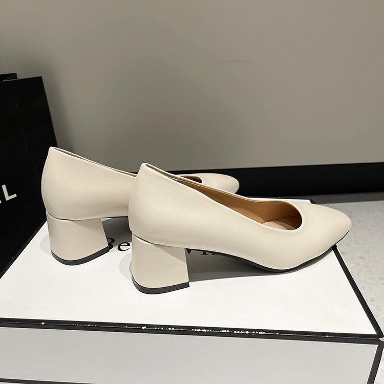 秋季新款女式时装单鞋韩版圆头套脚粗跟高跟单鞋女上班工作鞋子女详情13