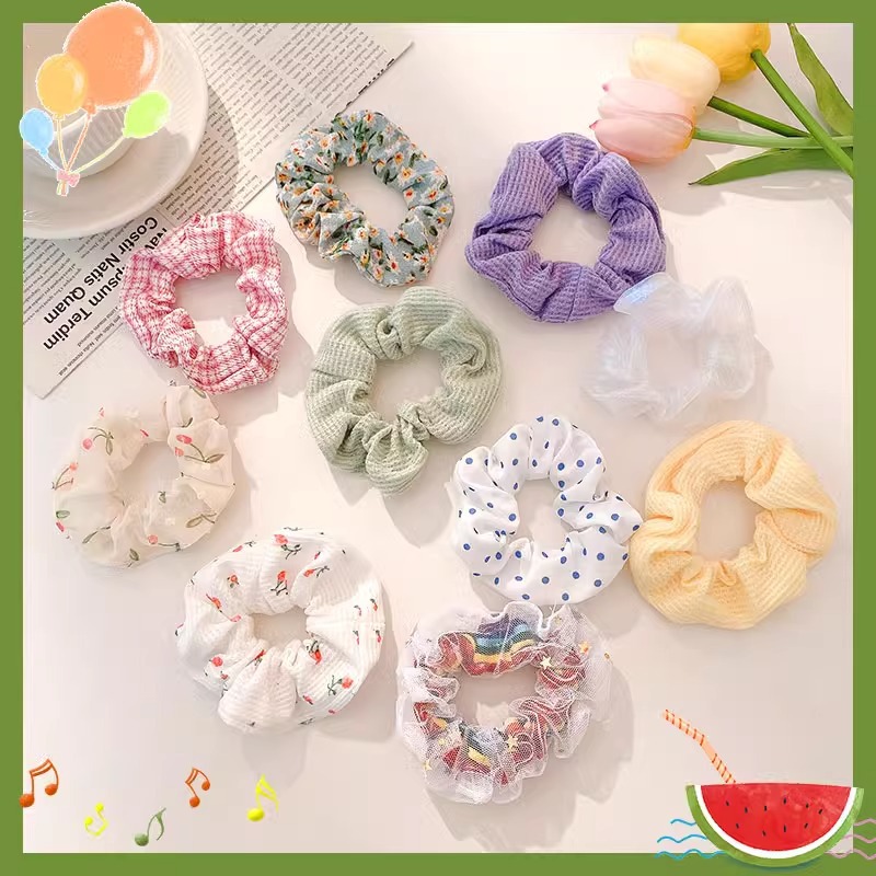 韩系大肠圈毛线发圈ins复古简约百搭布艺发绳肥肠头绳女发饰批发详情3