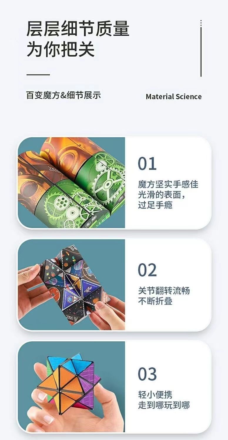 抖音立体百变无限魔方几何3d立体儿童益智磁性魔方上课解压小玩具详情8