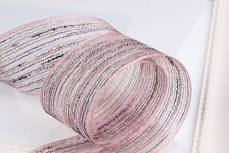 Dingxin ribbons, color-blocking jumpers, striped snow gauze ribbons, handcrafted hair accessories, clothing, top hats, woven ribbons, gift packaging ribbons pic 8