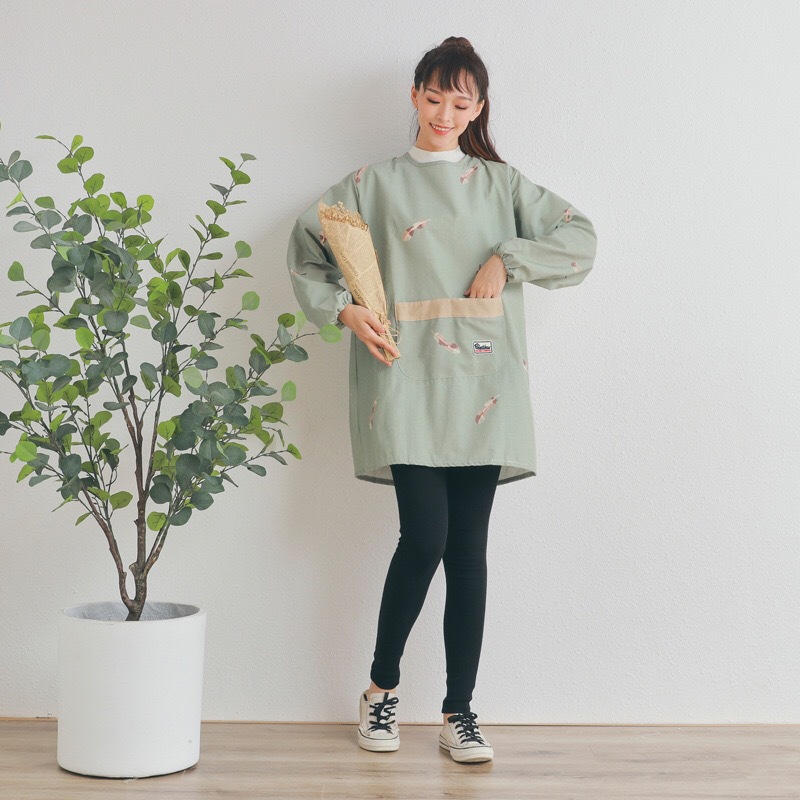 围裙韩版时尚田园风格防水防污女士反穿衣罩衣家务整洁布艺围裙详情8