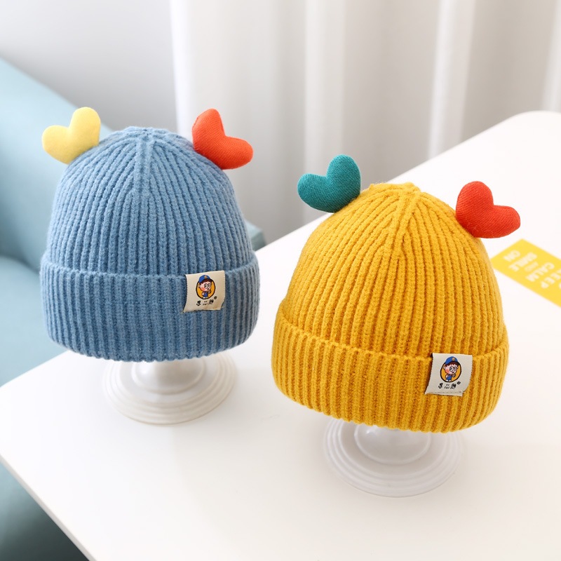 Baby knitted caps, super cute and adorable woolen caps for boys and girls in autumn and winter, thickened pullover caps for babies pic 2