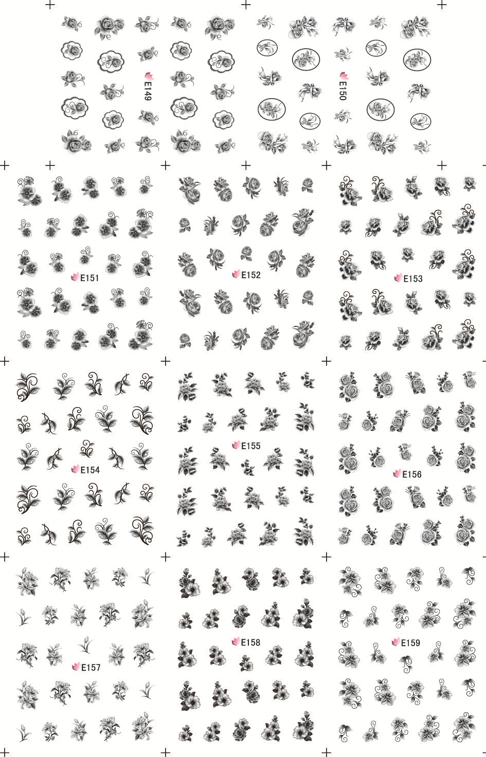 New Japanese and Korean 3D Halloween flower and plant nail stickers E001-159 large sheets pic 13