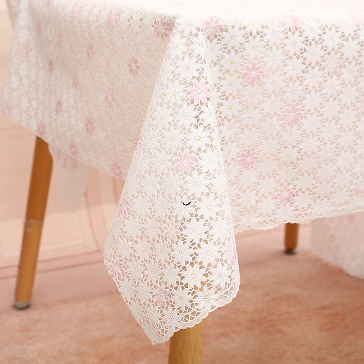 Factory direct sales of new PVC lace tablecloths, kitchen dining tables, waterproof and oil-proof tablecloths, hotel and household tablecloths wholesale pic 3