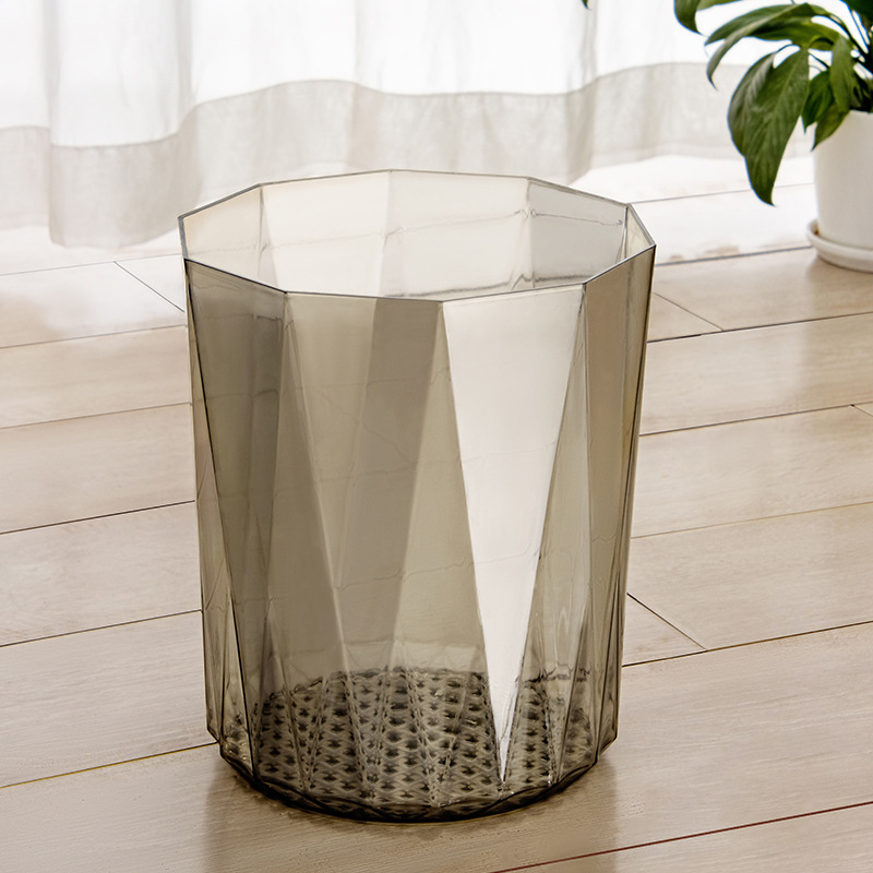 Wholesale of large-sized plastic trash cans for environmental sanitation toilets, outdoor tabletop classification, uncovered, transparent household trash cans for hotel kitchens pic 2