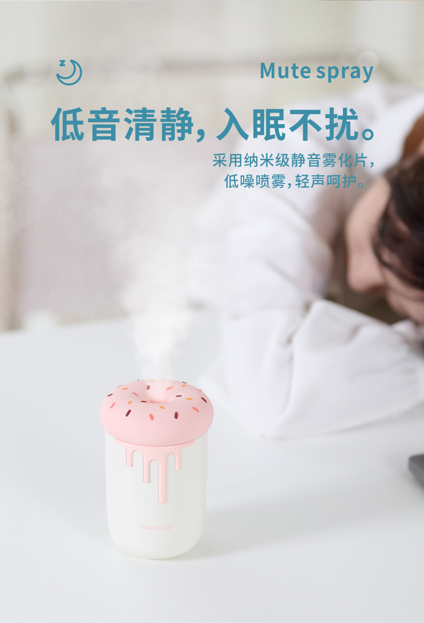 Cross-border Creative 369 Sweetheart Humidifier, Creative Mushroom Ice Cream Cup, Cartoon Mini with Ambient Color Lights for Hydration pic 16