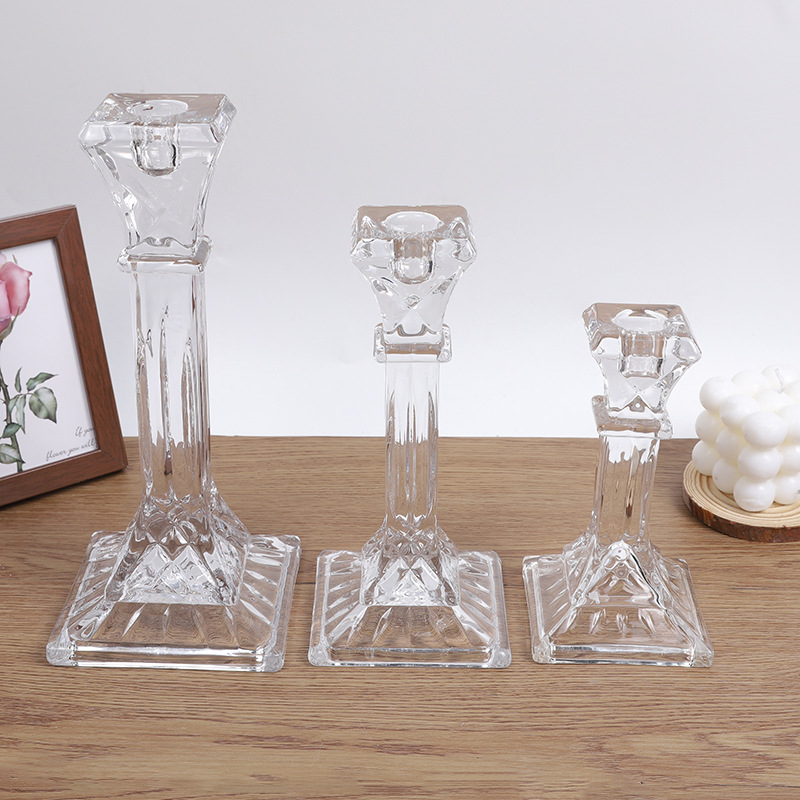 Retro crystal glass candlesticks, light luxury and romantic candlelight dinner props, home dining table decoration ornaments pic 4