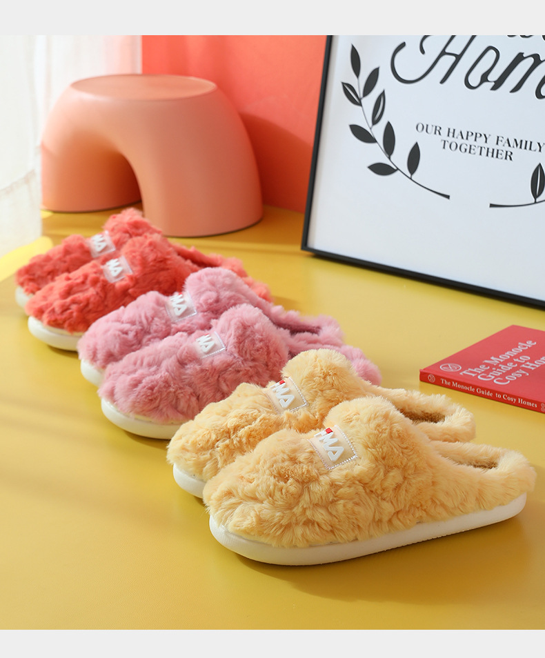 冬季棉拖鞋新款男女家居家用情侣可爱毛毛拖鞋室内防滑厚底棉拖鞋详情21