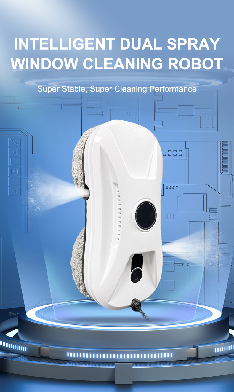 【双边喷水】跨境新款擦窗机器人clean robot家用智能双水擦窗机全自动擦玻璃详情1