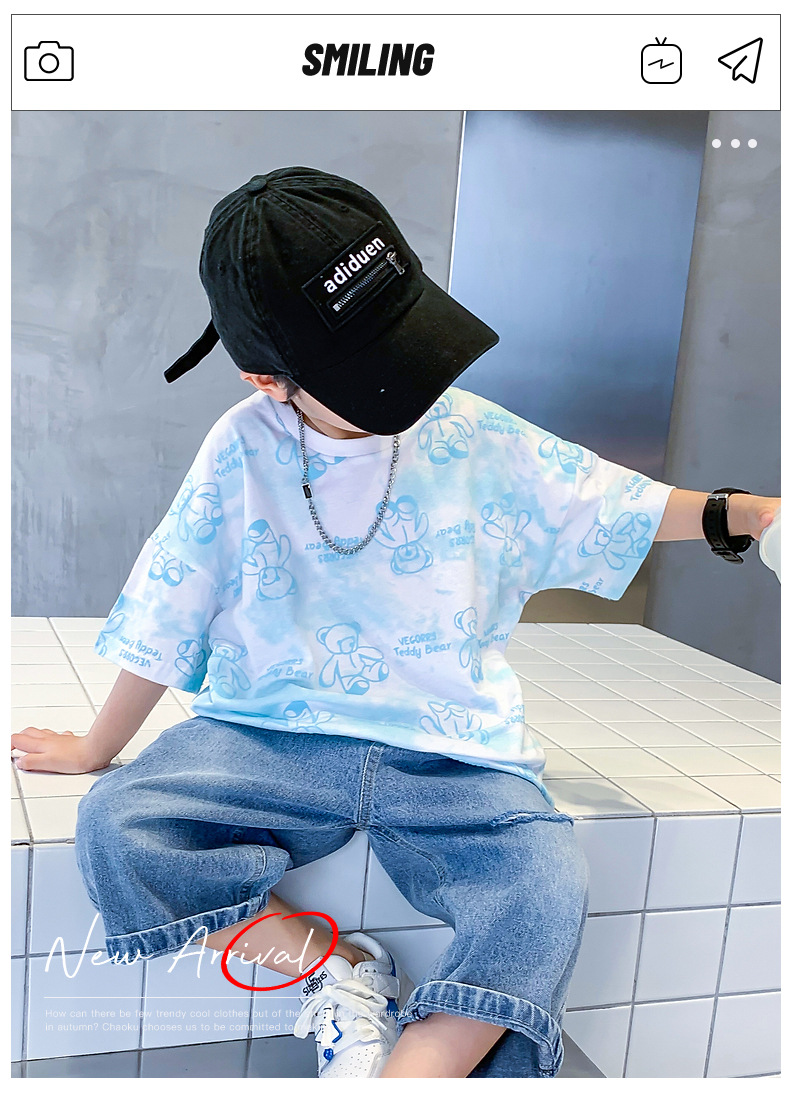 男童t恤短袖纯棉2025新款儿童炸街夏装上衣男孩夏季半袖卡通体恤详情1