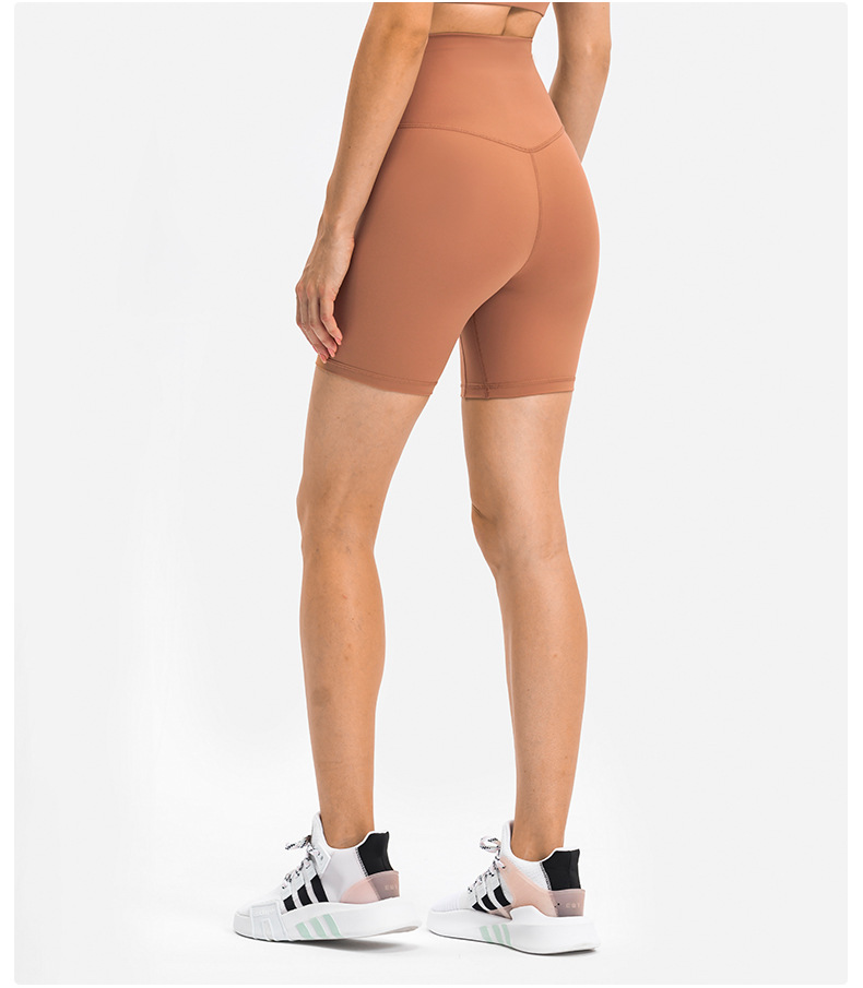 New nude-feel, no-embarrassment line solid color yoga shorts, double-sided brushed tight elastic sports and fitness three-inch pants for women pic 60