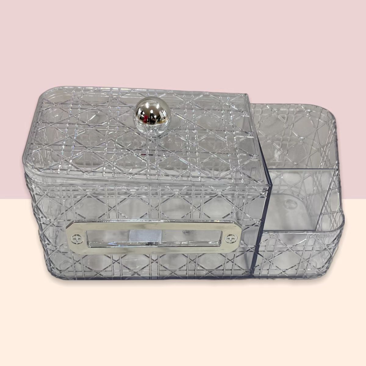 New product rattan grid pattern multi-functional tissue box in stock, light luxury home, hotel desktop tissue box storage box pic 7