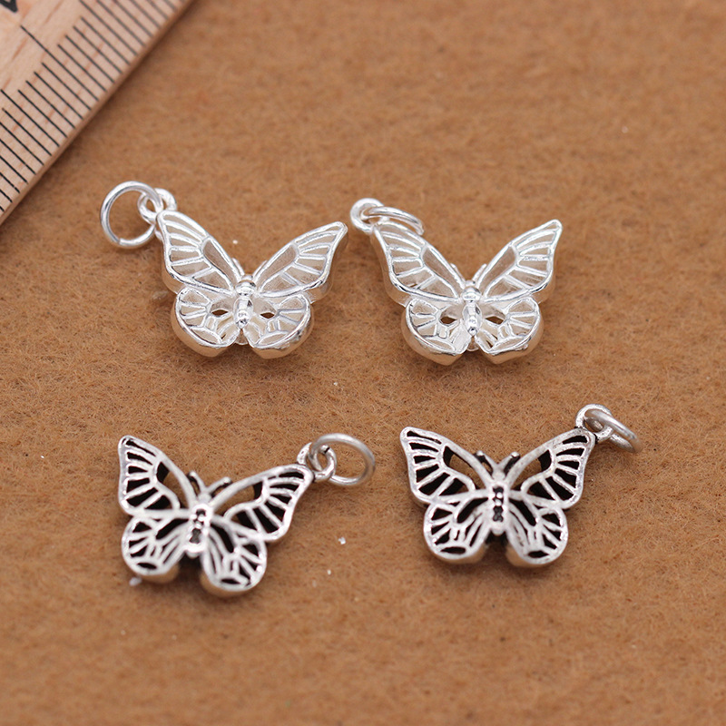 厂家直销925银银蝴蝶吊坠饰品配件创意Diy蝴蝶吊坠配件批发详情10