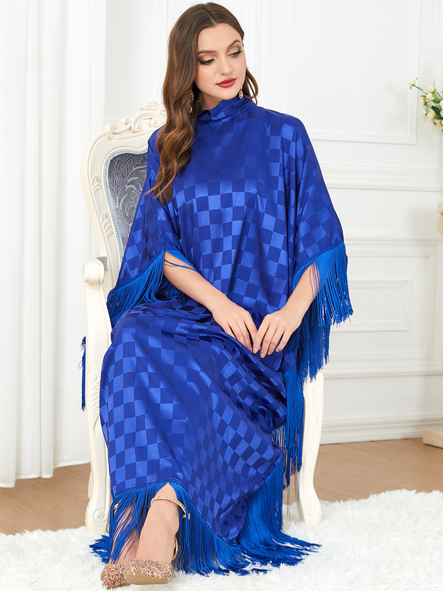 3294穆斯林衣服长袍跨境女装下游爆款中东长袖拼接蝙蝠袖连衣裙子详情7