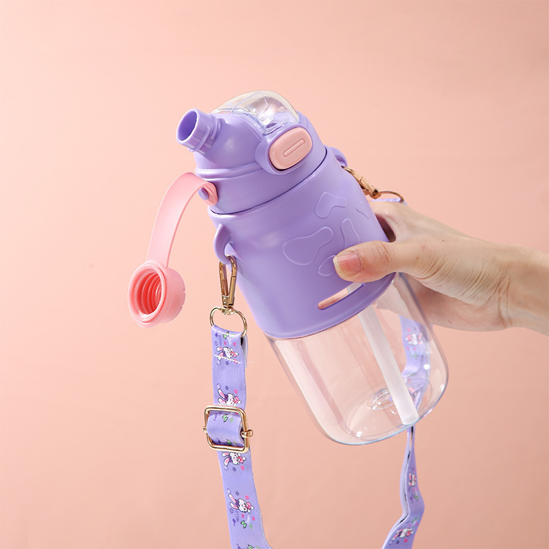 8546water bottle太空杯750ml高颜值双饮弹跳旋转盖时尚学生水杯详情6