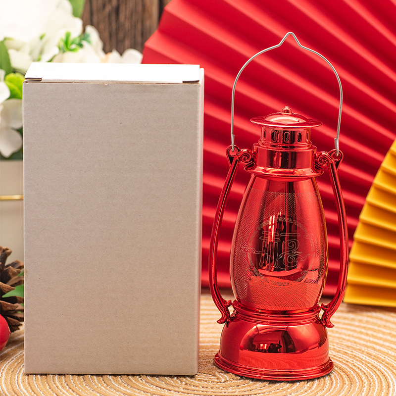 Red led wind lanterns, Spring Festival decorations, small oil lamps, portable electronic horse lanterns, Halloween candlesticks, bar atmosphere decoration pic 3