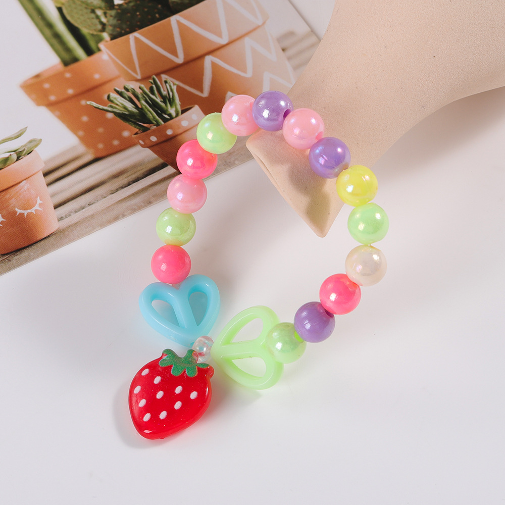 新款亚克力儿童卡通手链 儿童可爱饰品手链手环 厂家批发彩珠手链详情7