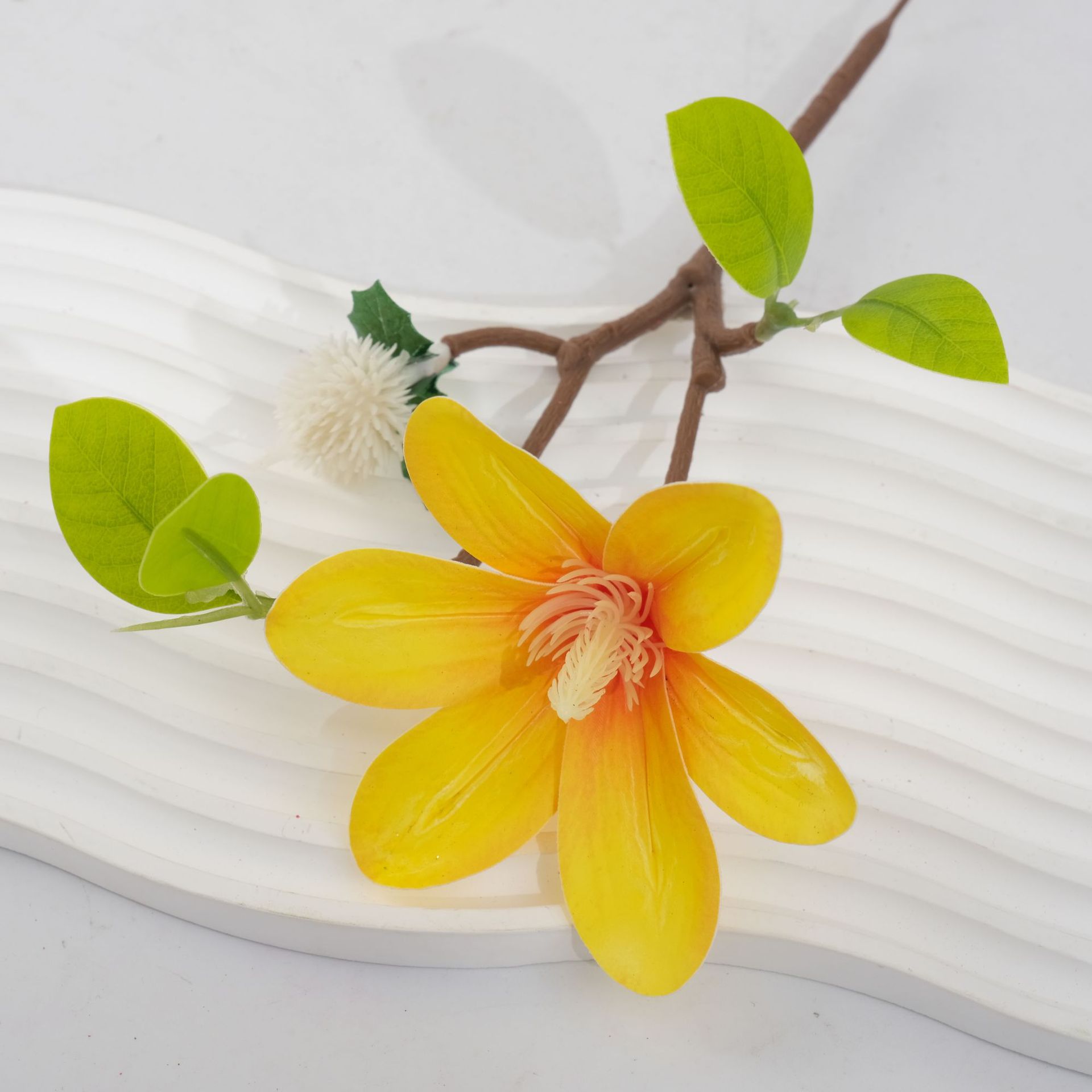 直销高档仿真花 绢花批发 玉兰花英雄花假花 客厅落地装饰花卉 美丽绽放不凋谢详情9