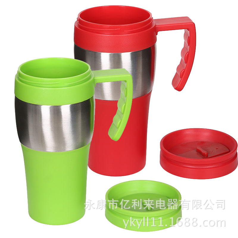 Stainless steel plastic double-layer portable coffee cups are exported to the United States. The original manufacturer produces car cups pic 1